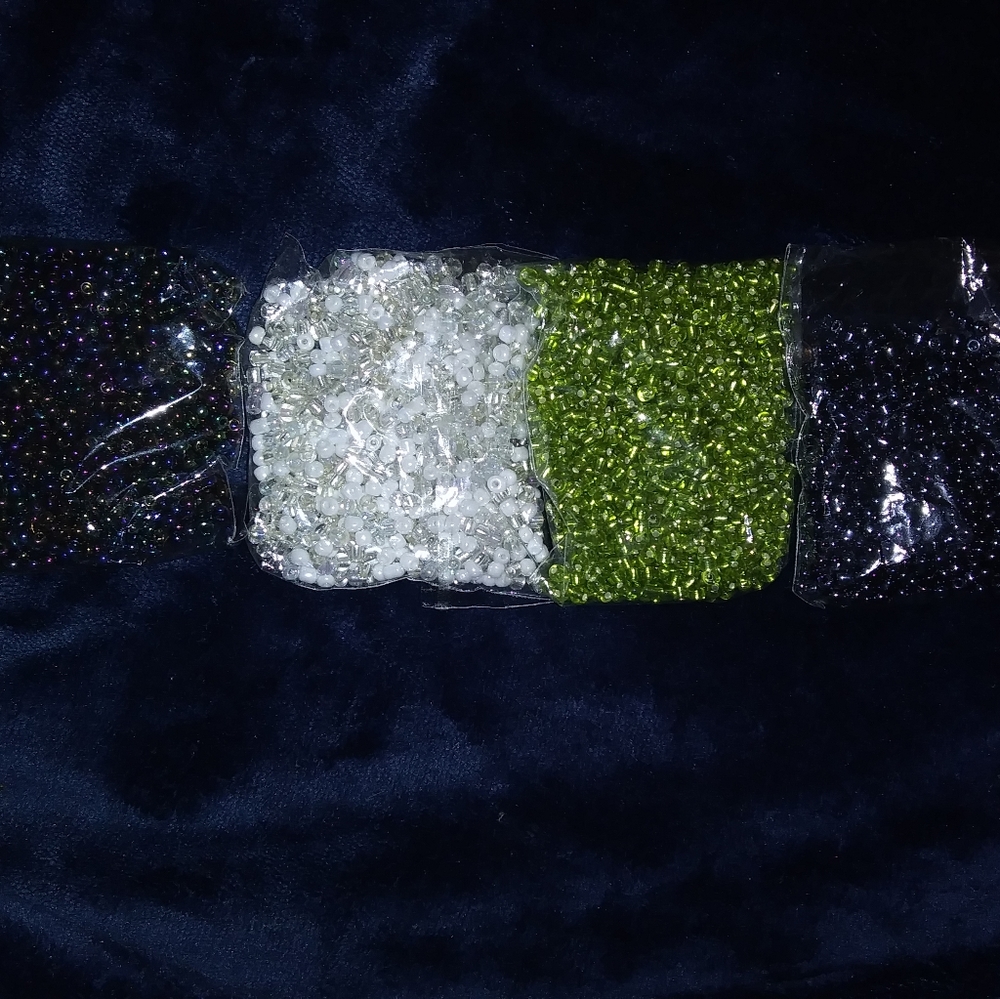 BEADS! 4 colors Czechglass beads, 3 oz bags